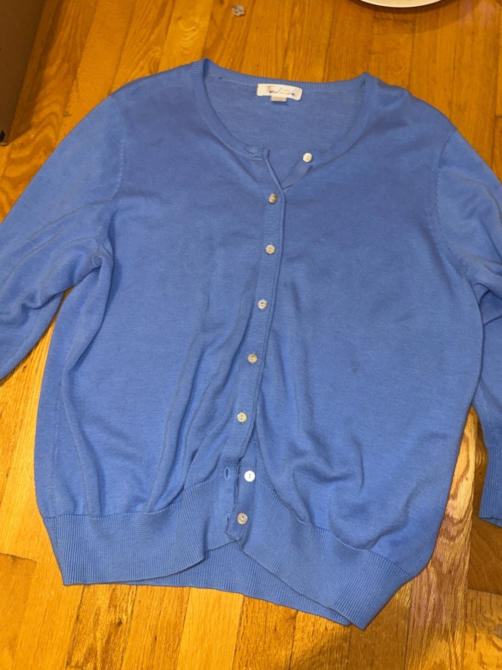 Light Blue Women's Button-Front Cardigan Sweater